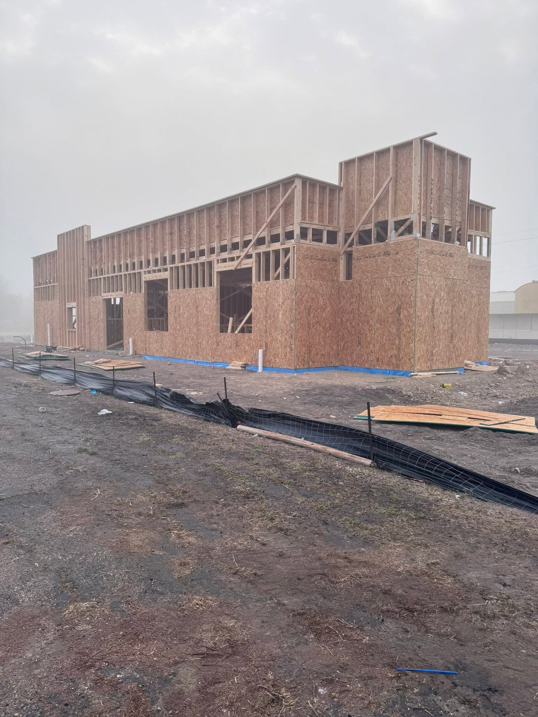 Ground-up commercial shell being framed by Lonestar Pro Solutions